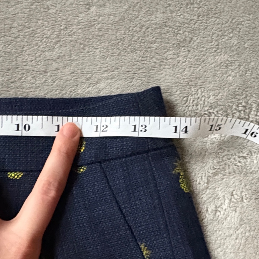 Navy Pineapple Print Skirt Jcrew - Picture 2 of 4